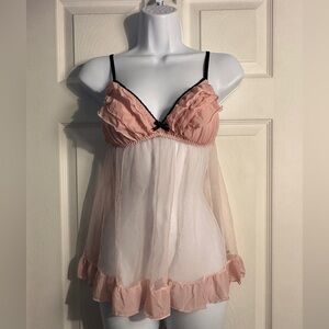 Victoria's Secret Size M babydoll Sexy Little Things pink sheer lingerie